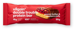 Vilgain Double Trouble Protein Bar – arašídové máslo & malinový džem 55 g