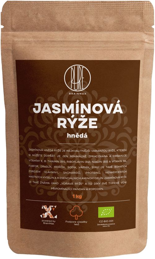 BrainMax Pure Rýže - hnědá, Jasmínová BIO, 1kg *CZ-BIO-001 certifikát