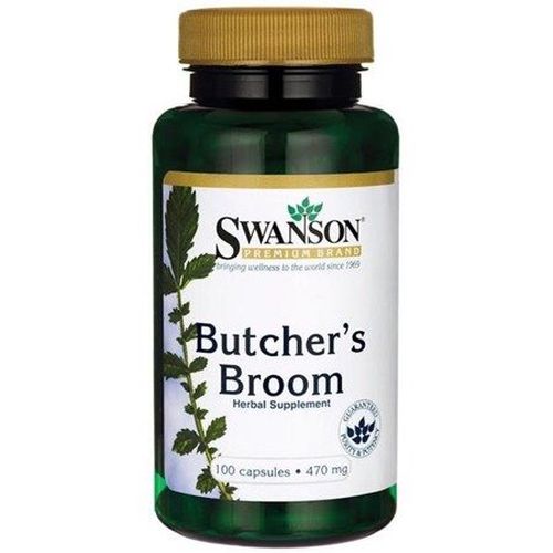 Swanson Butcher's Broom (Listnatec pichlavý), 470 mg, 100 kapslí