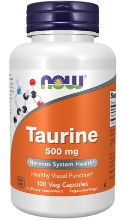 Now® Foods NOW Taurine (Taurin) 500 mg, 100 rostlinných kapslí