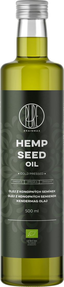 Brainmax Pure Olej z konopných semínek, BIO, 500 ml *CZ-BIO-001 certifikát