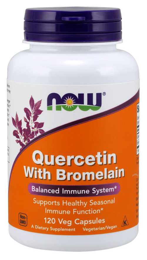 Now® Foods NOW Quercetin & Bromelain, Kvercetin, 120 rostlinných kapslí