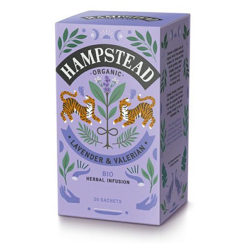 Hampstead Tea London BIO bylinný čaj s levandulí a kozlíkem, 20ks *GB-ORG-06 Certifikát