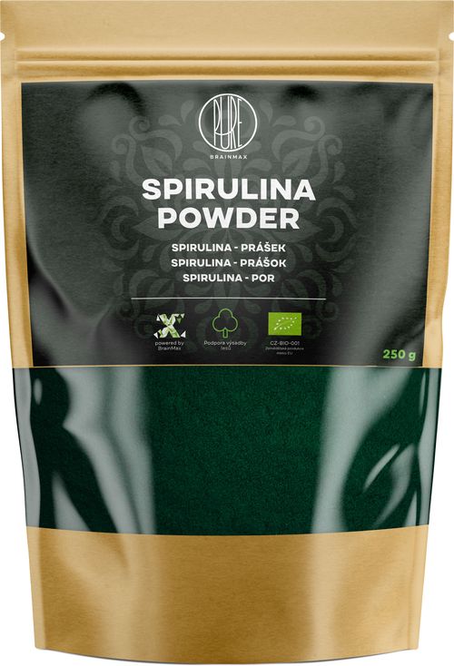 BrainMax Pure Spirulina BIO prášek, 250 g *CZ-BIO-001 certifikát