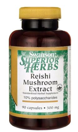 Swanson Reishi Mushroom Extract, 500 mg, 90 kapslí