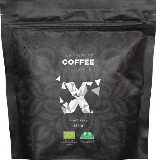 BrainMax Coffee Káva Peru Grade 1, mletá, BIO, 250 g *CZ-BIO-001 certifikát