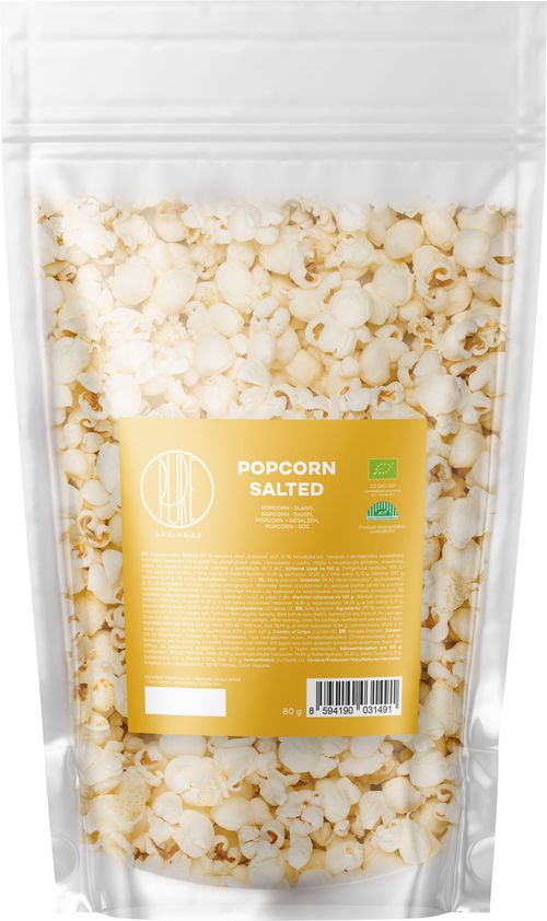 BrainMax Pure Popcorn, BIO, 80 g, slaný