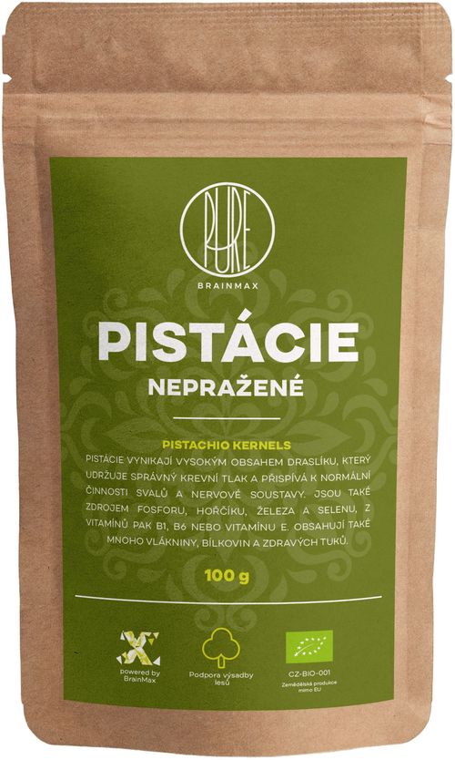 BrainMax Pure Pistácie BIO, 100g *CZ-BIO-001 certifikát