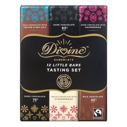 Divine Chocolate Divine dárkové balení 12 čokolád, 6 příchutí, 180g