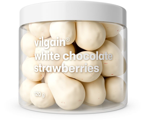 Vilgain Lyofilizované jahody v čokoládě – bílá čokoláda 120 g