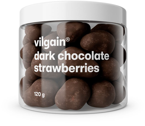 Vilgain Lyofilizované jahody v čokoládě – hořká čokoláda 120 g