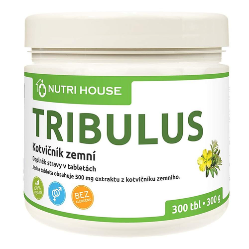 Nutrihouse Tribulus terrestris 500 mg – kotvičník zemní (90 % saponinů), 300 tablet