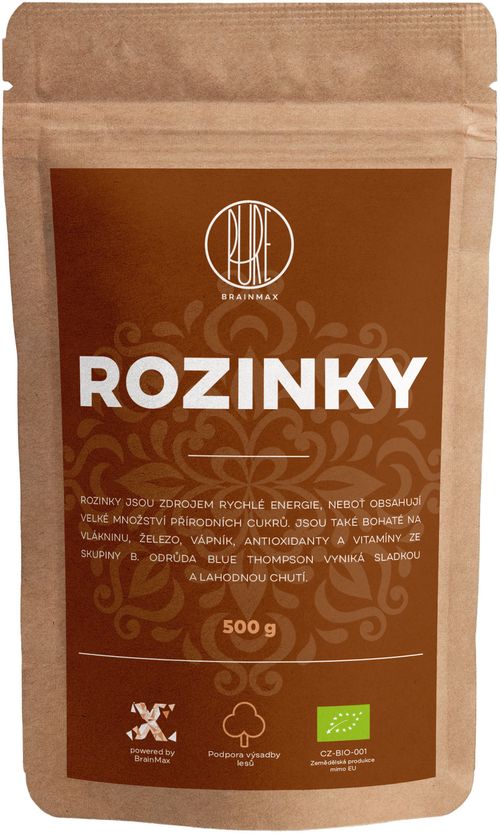 BrainMax Pure Rozinky Blue Thompson BIO, 500g *CZ-BIO-001 certifikát