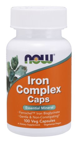 Now® Foods NOW Iron Complex Caps (železo), 100 rostlinných kapslí