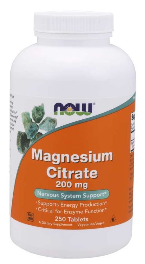 Now® Foods NOW Magnesium Citrate (hořčík citrát), 200 mg, 250 tablet