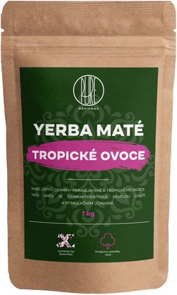 BrainMax Pure Organic Yerba Maté - Tropické ovoce, 1000 g