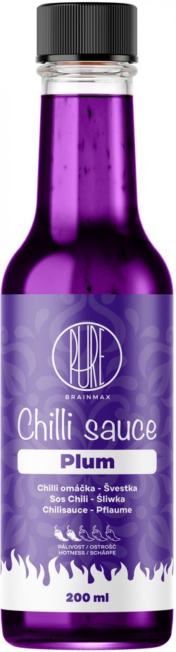 BrainMax Pure Chilli sauce - Plum (chilli omáčka), 200 ml